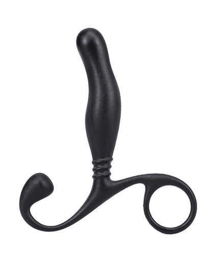 The In A Bag Prostate Massager in front of a plain white background. The massager is extremely thin and has a uniform thickness throughout its insertable shaft. | Kinkly Shop