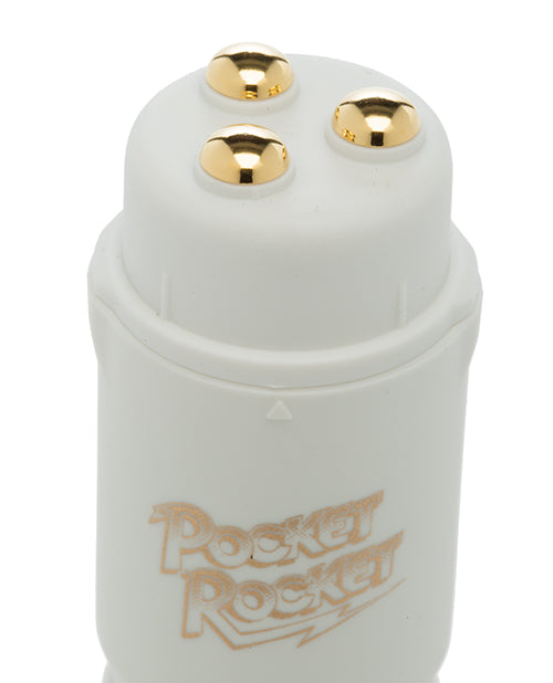 Close-up on the three-ball tip of the Doc Johnson Pocket Rocket | Kinkly Shop