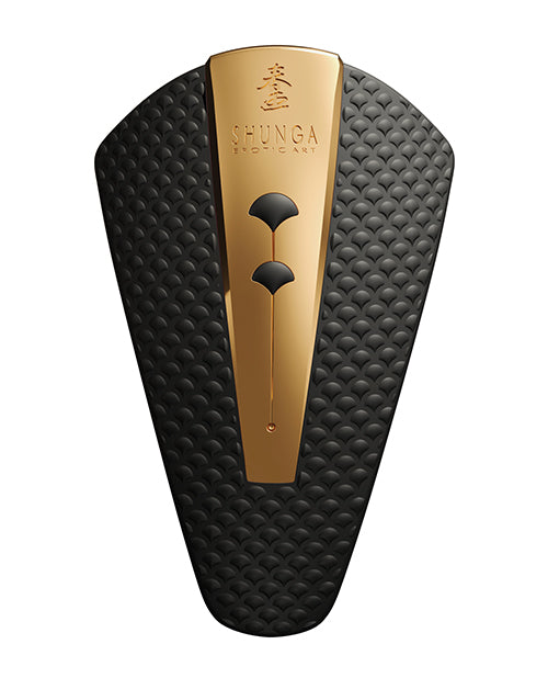 Front-on view of the Shunga Obi. The light on the vibe makes it easy to see that the silicone surface is textured. | Kinkly Shop