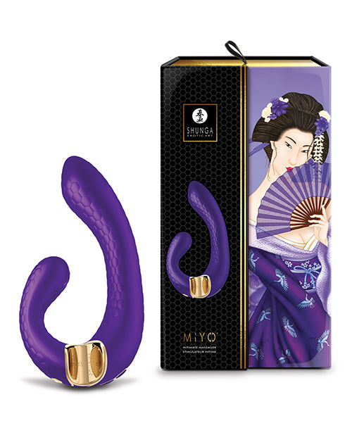 The Shunga Miyo in purple shown next to its packaging | Kinkly Shop