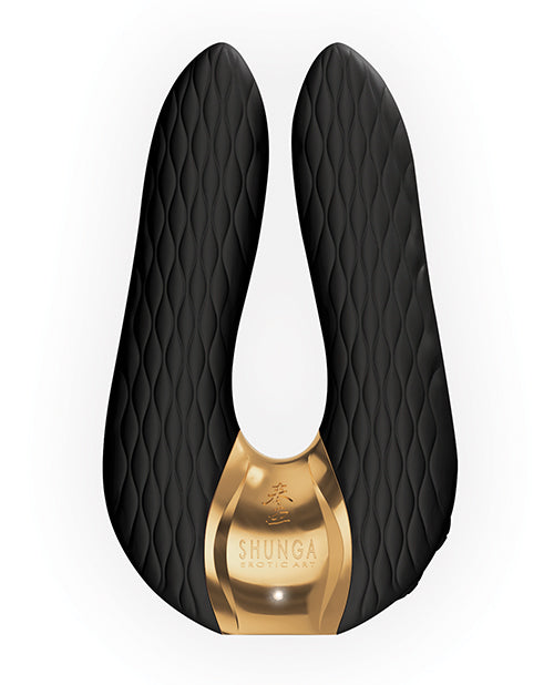 The Shunga Aiko in black. This close-up angle makes it easier to see the texturing throughout the silicone | Kinkly Shop