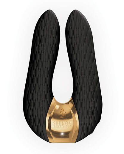 The Shunga Aiko in black. This close-up angle makes it easier to see the texturing throughout the silicone | Kinkly Shop