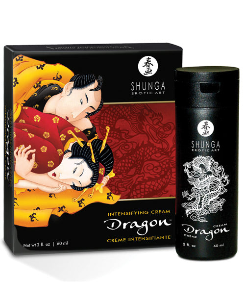 The Shunga Dragon Cream in Originl shown in front of the packaging it comes in | Kinkly Shop
