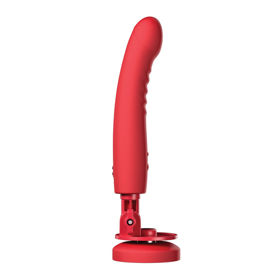 Side view of the Lovense Mission 2 as its attached to its optional suction cup base | Kinkly Shop