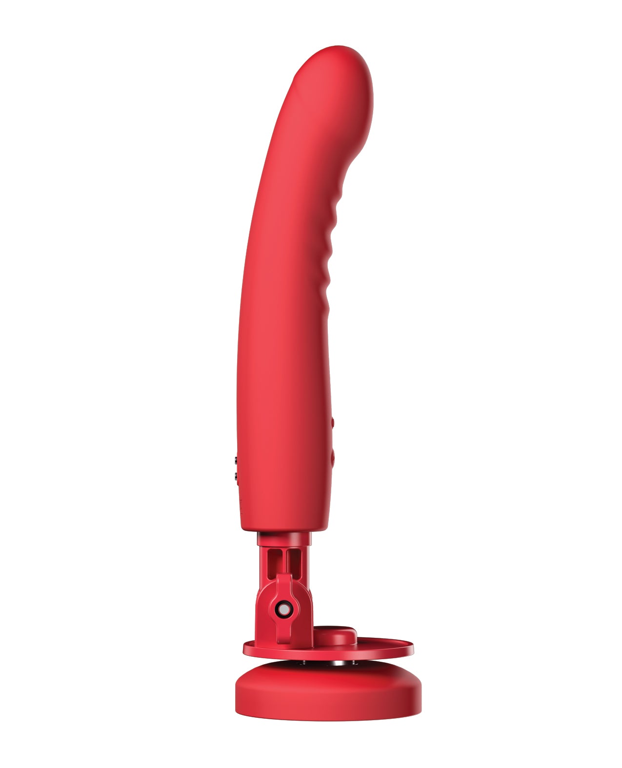 Side view of the Lovense Mission 2 as its attached to its optional suction cup base | Kinkly Shop