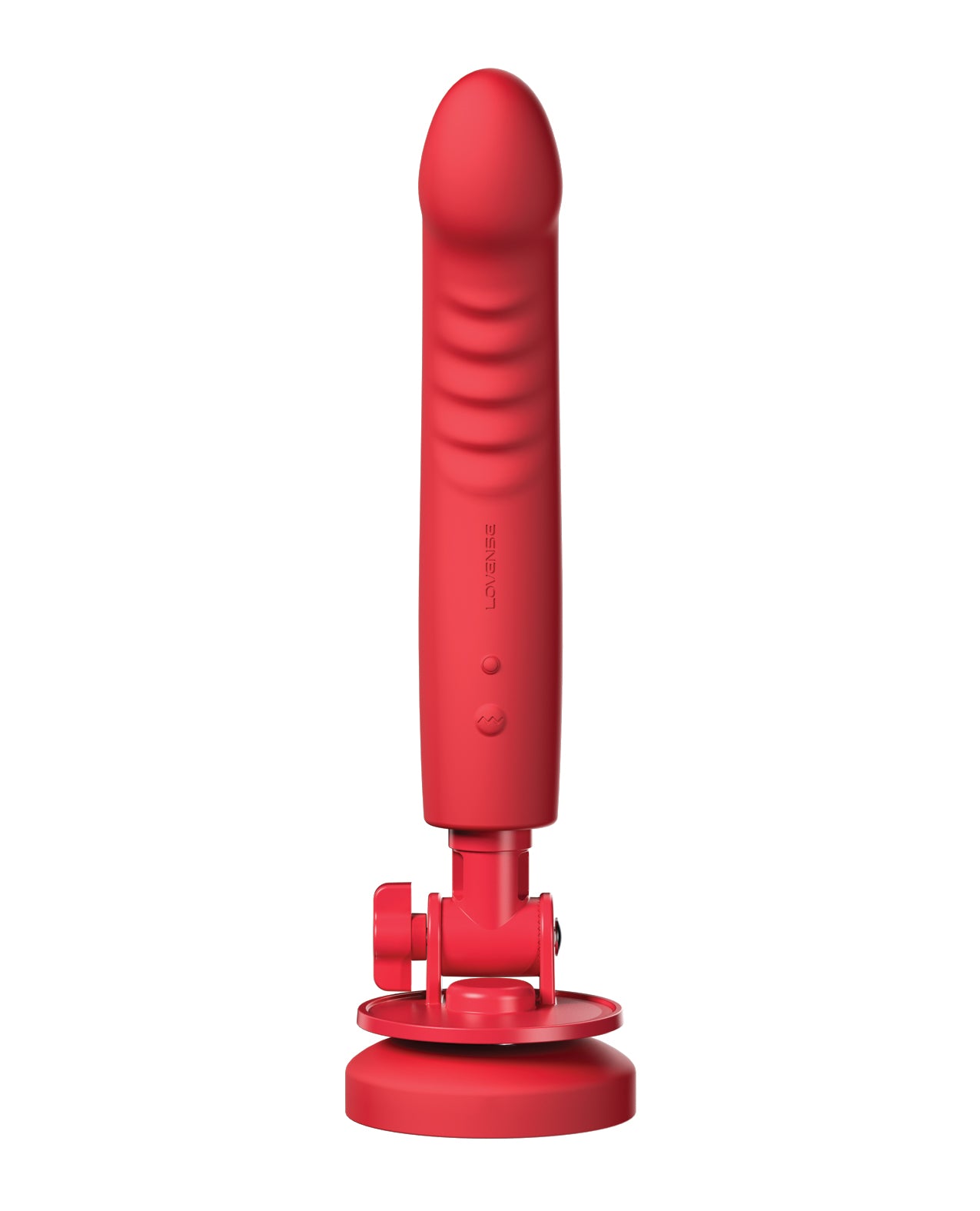 Top-down view of the Lovense Mission 2 showcases the two buttons on the shaft of the Lovense Mission 2 as well as the slightly bulbous head of the Lovense Mission 2 | Kinkly