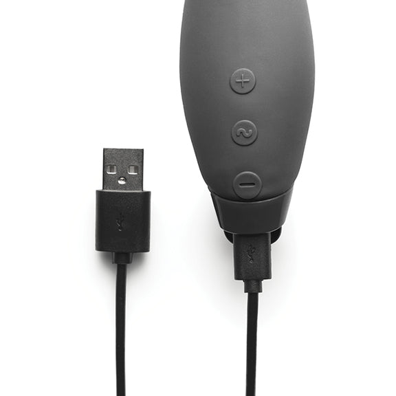 Close-up of the charger plugged into the base of the Je Joue Hera Flex. | Kinkly Shop