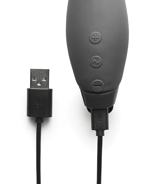 Close-up of the charger plugged into the base of the Je Joue Hera Flex. | Kinkly Shop
