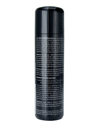 Backside of the bottle for the Pjur Back Door Water-Based | Kinkly Shop