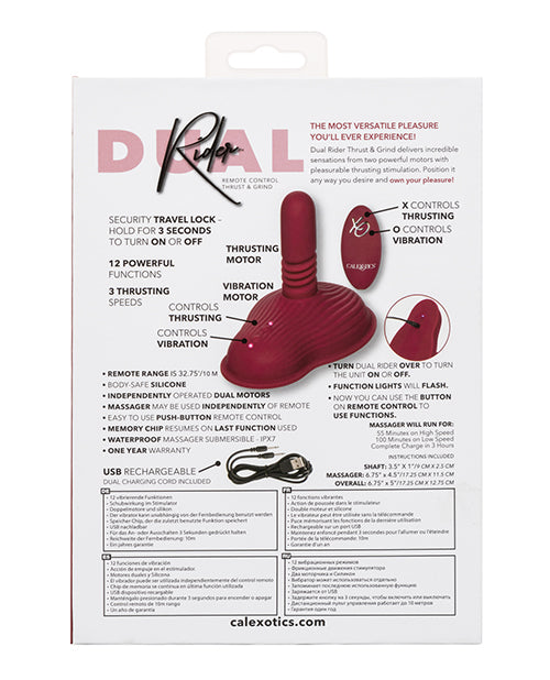 Backside of the packaging of the Dual Rider Thrust and Grind | Kinkly Shop