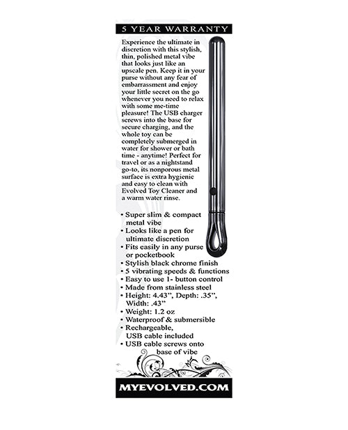 Backside of the packaging of the Evolved Pen Pal | Kinkly