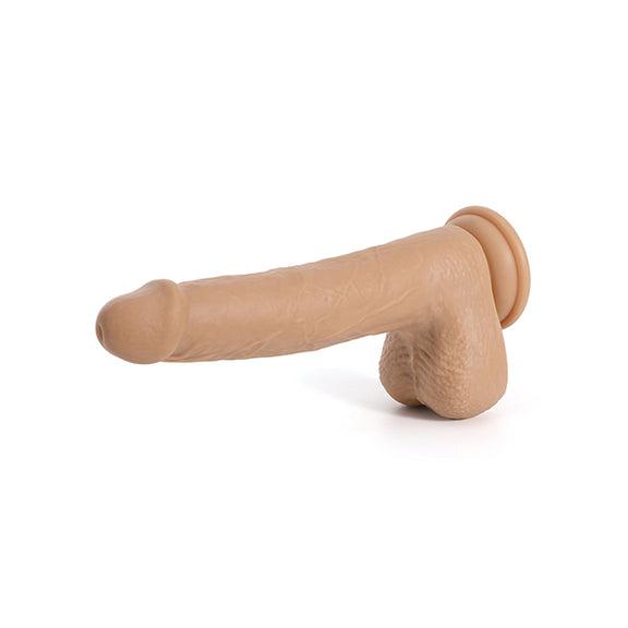 The Idalis Wireless Thruster shown from the side. The dildo's firm material holds itself up. | Kinkly Shop
