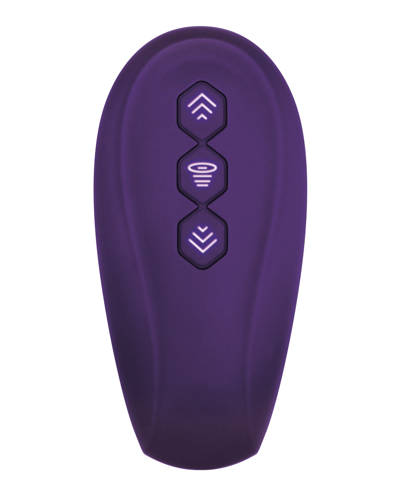 Close-up on the 3 button remote that controls the Evolved 2-Become-1 | Kinkly Shop