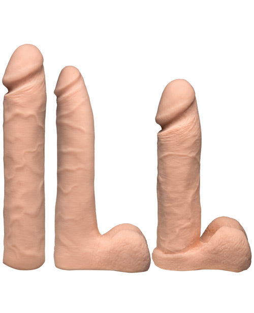 All three dildos that are included within the Vac-U-Lock Dual-Density Experienced Set | Kinkly Shop
