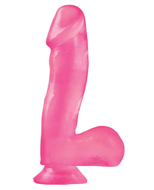 Basix Rubber Works 6.5" Suction Cup Dong in Pink | Kinkly Shop