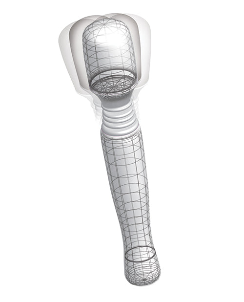 The Mini Wanachi in white shown shaking at the tip, showcasing where the vibrations are centered. | Kinkly Shop