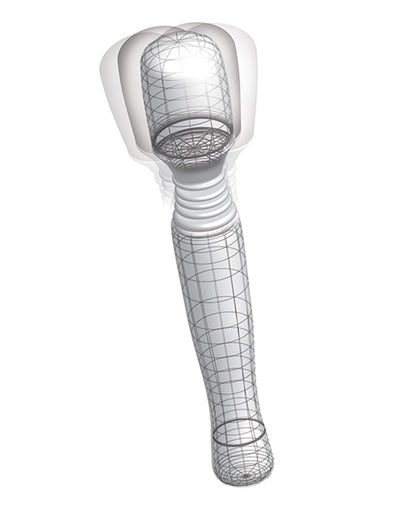 The Mini Wanachi in white shown shaking at the tip, showcasing where the vibrations are centered. | Kinkly Shop