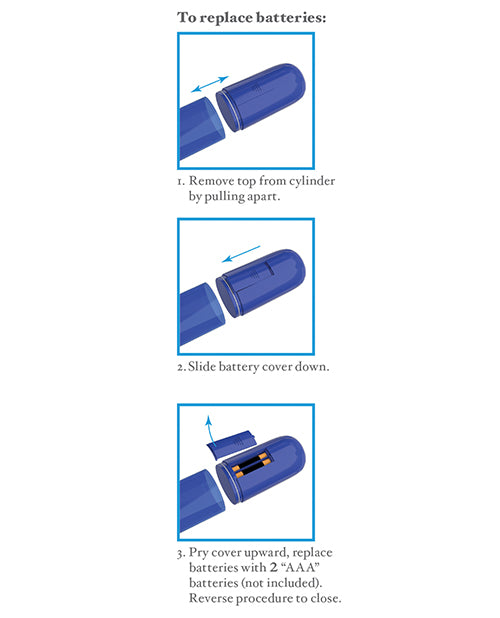 Illustrations showcasing how to replace the batteries on the automated penis pump. | Kinkly Shop