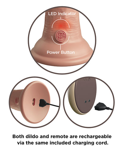 King Cock Elite Dual Density Vibrating Silicone Cock with remote