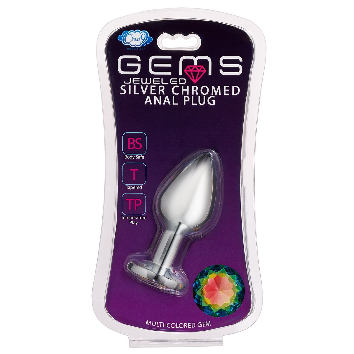 Cloud 9 gems silver chromed anal plug