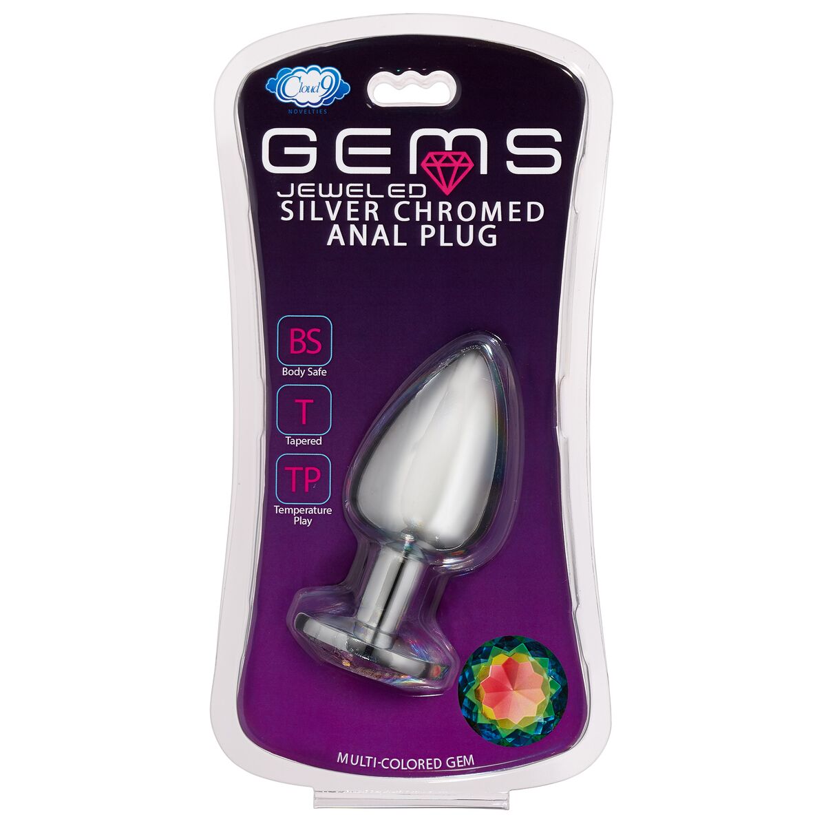 Cloud 9 gems silver chromed anal plug