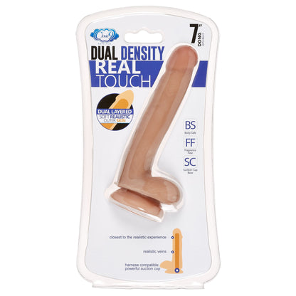 Cloud 9 dual density dildo 6in w/ balls tan/ mocha