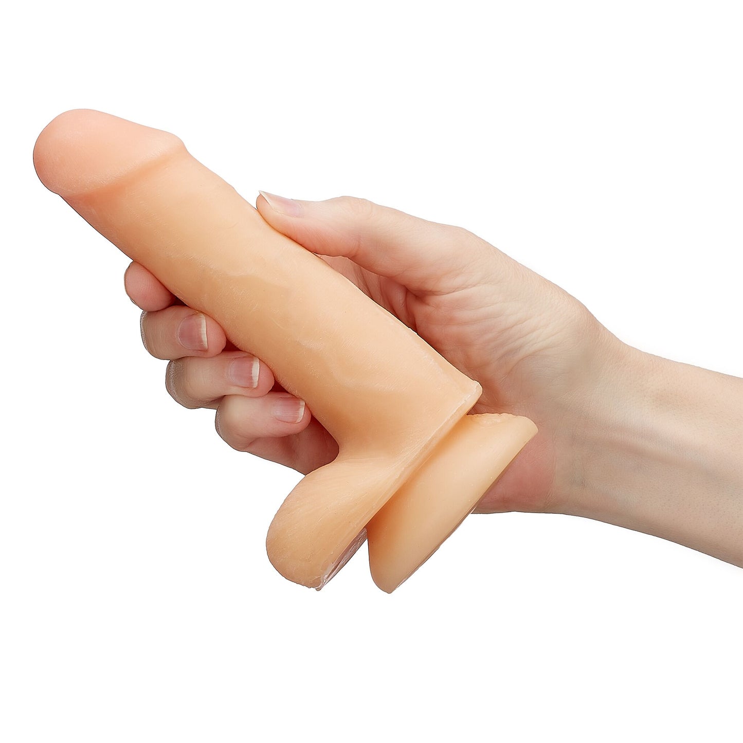 Cloud 9 dual density dildo 6in w/ balls tan/ mocha