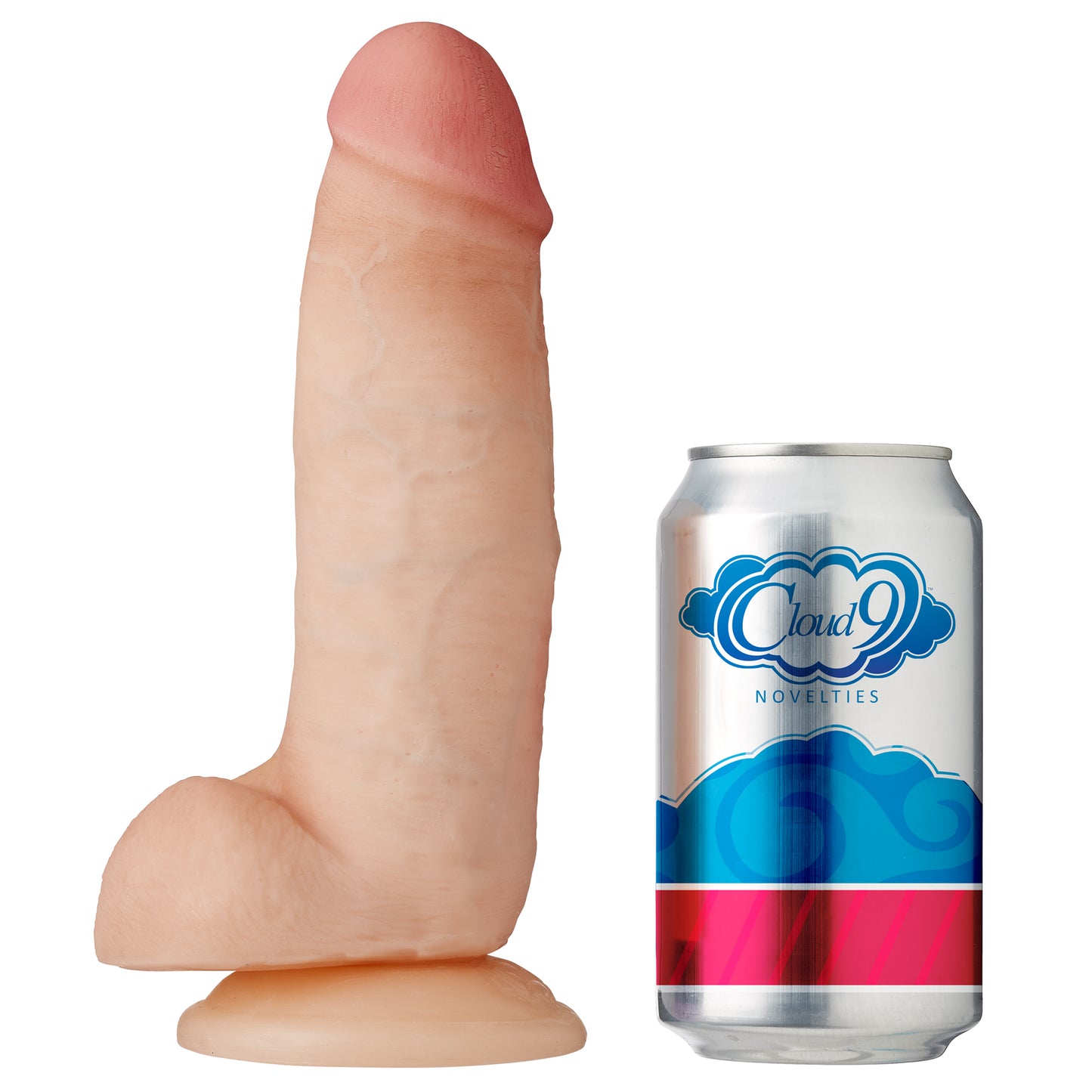 Cloud 9 dual density dildo 6in w/ balls tan/ mocha
