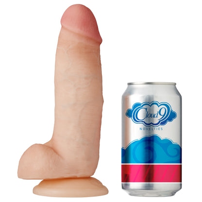 Cloud 9 dual density dildo 6in w/ balls tan/ mocha