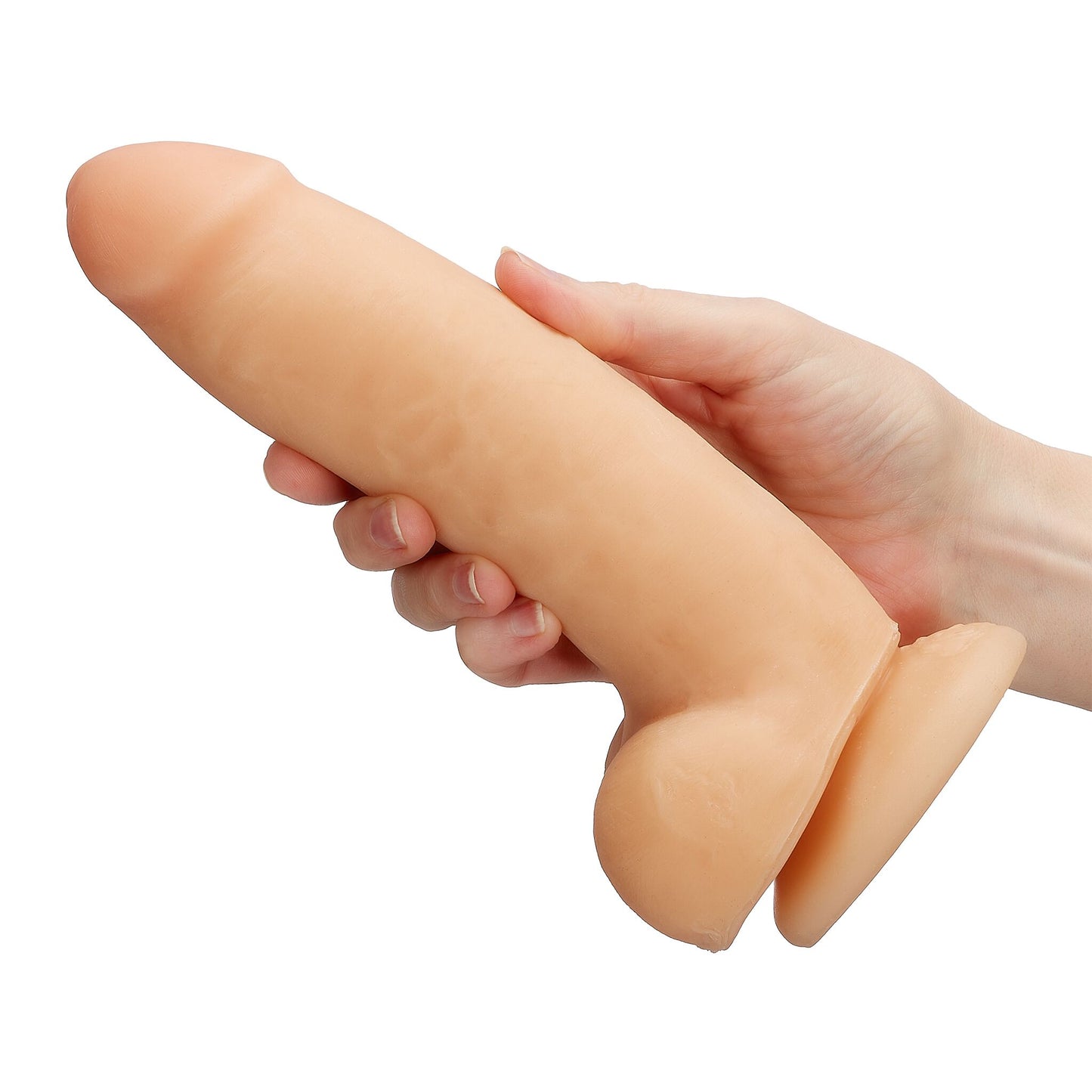 Cloud 9 dual density dildo 6in w/ balls tan/ mocha