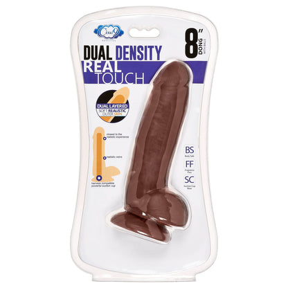Cloud 9 dual density dildo 6in w/ balls tan/ mocha