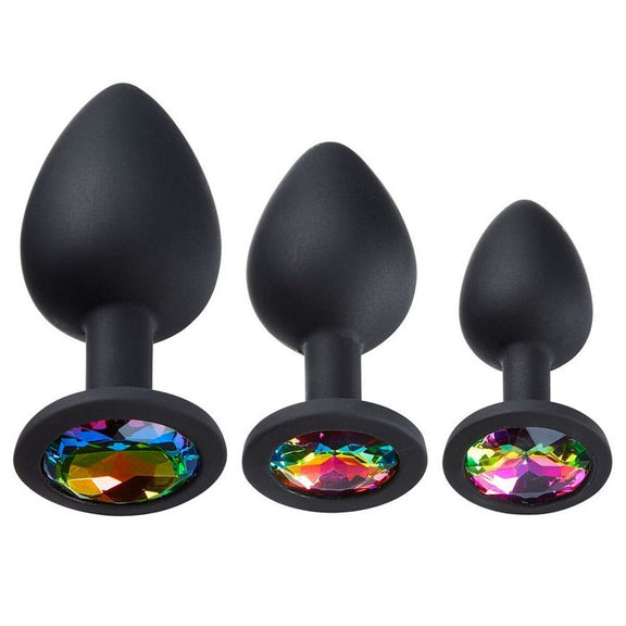 Cloud 9 gems black silicone anal plug large