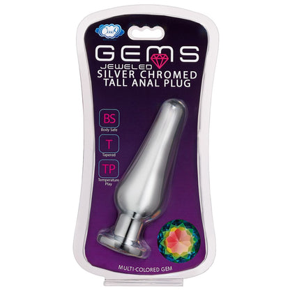 Cloud 9 gems silver chromed tall anal plug