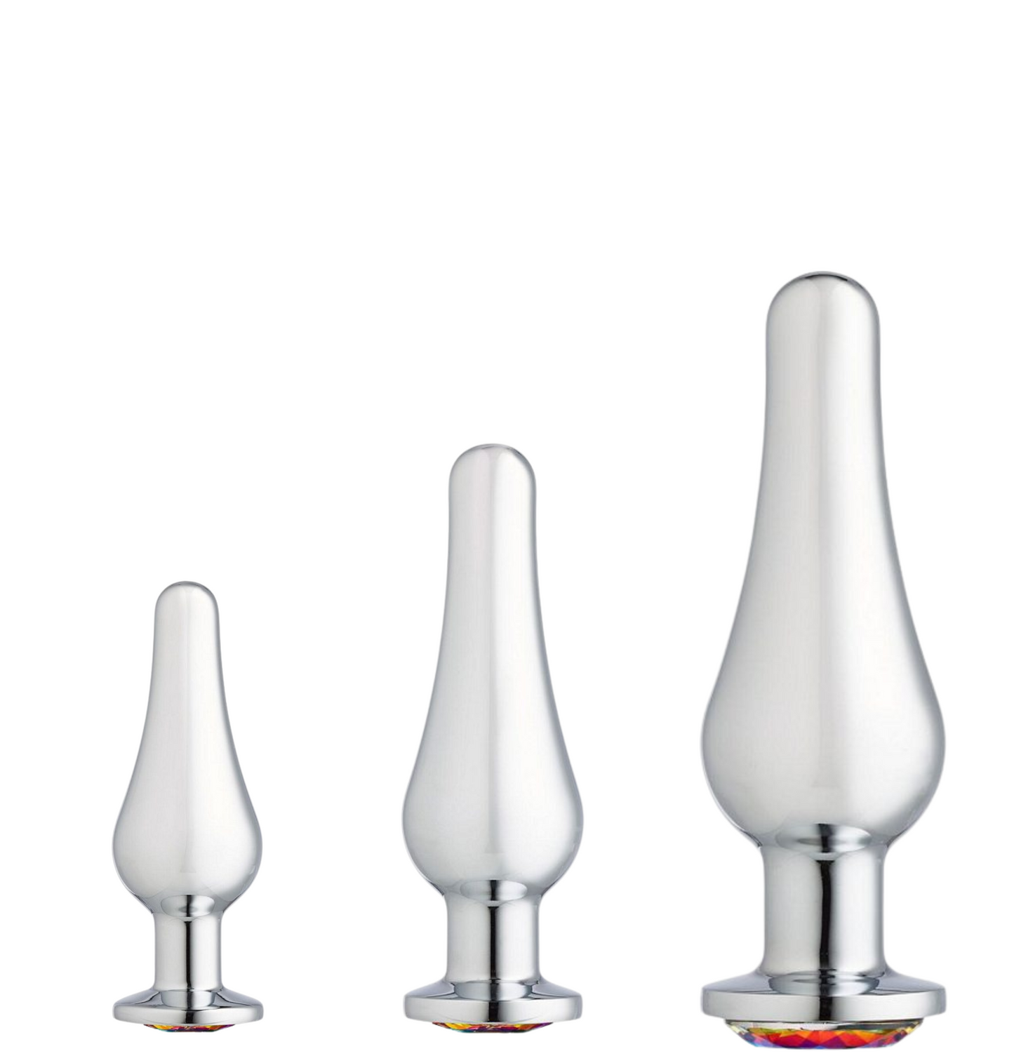 Cloud 9 gems silver chromed tall anal plug