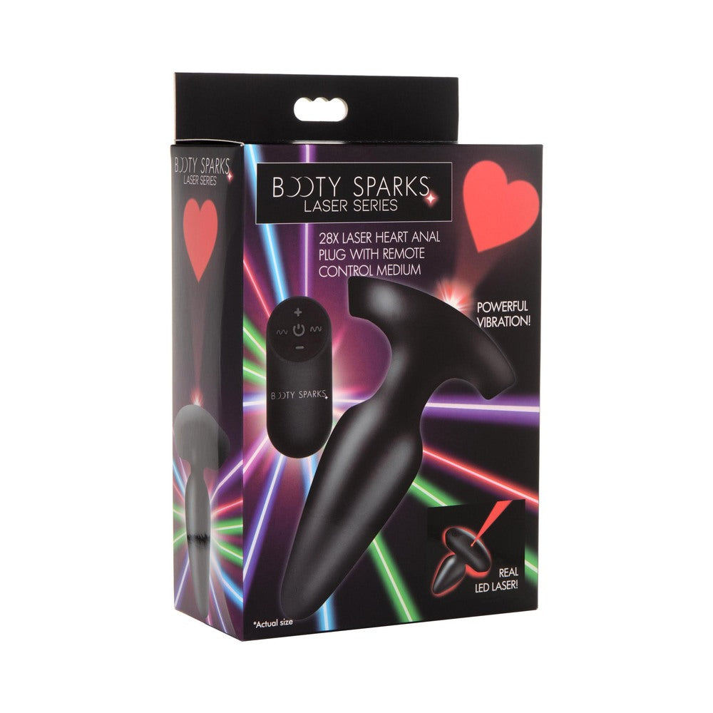 Booty Sparks Laser Heart Anal Plug with Remote
