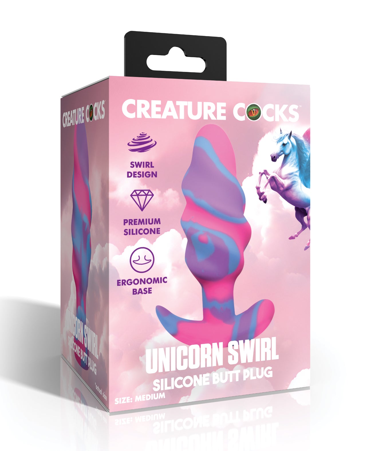 Creature Cocks - Unicorn Swirl Silicone Butt Plug