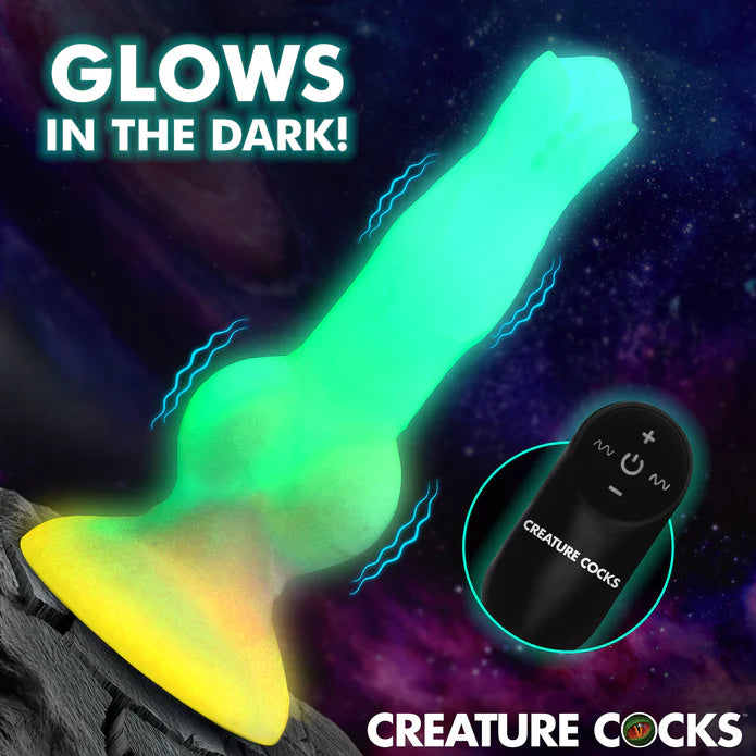 Astro Cock Glow in the Dark Vibrating Dildo Kinkly Shop Astro Cock Glow in the Dark Vibrating Dildo Kinkly Shop