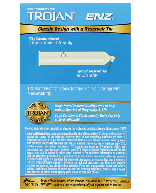 Backside of the packaging for the Trojan ENZ | Kinkly