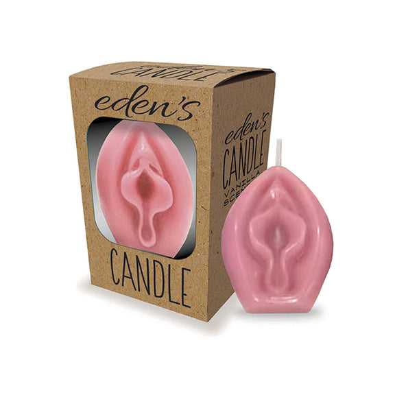 The Rose Eden's Vagina Candle in front of a plain white background | Kinkly Shop