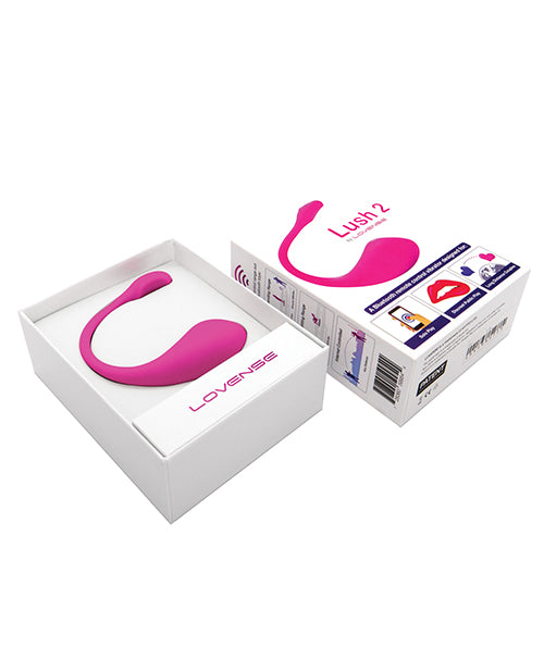 The Lovense Lush 2 shown inside of its packaging, resting in the box. | Kinkly Shop
