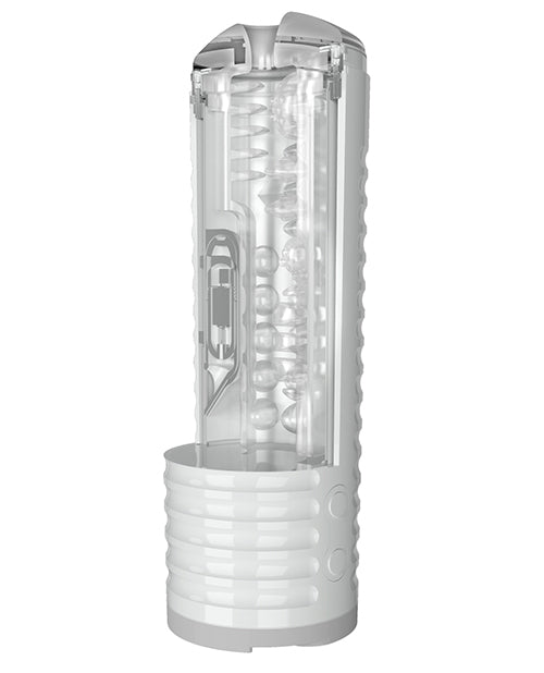 Cross-section of the inside of the Lovense Max 2 shows the textured interior inside of the stroker. | Kinkly Shop