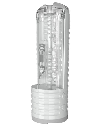 Cross-section of the inside of the Lovense Max 2 shows the textured interior inside of the stroker. | Kinkly Shop