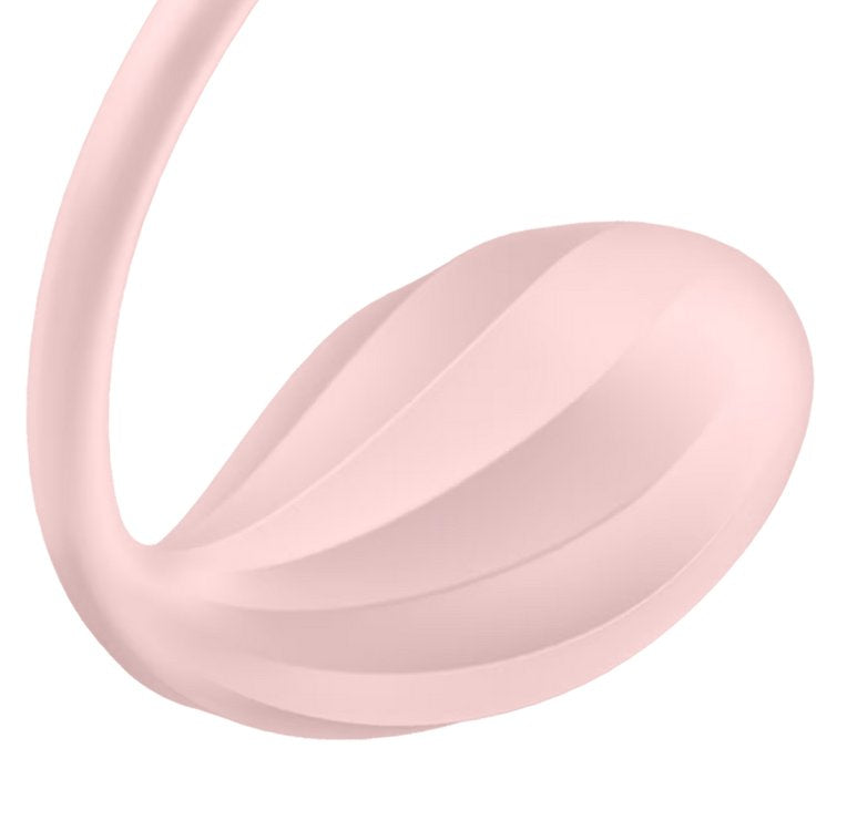 Close-up of the swirled texture on the insertable portion of the vibrator. | Kinkly Shop
