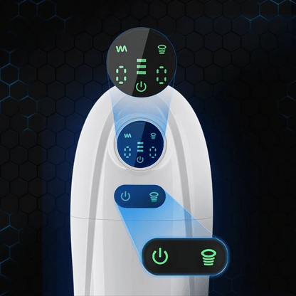 GIF close-up showcasing the LED panel that's on the Kai 2 for easy understanding of the functions of the toy | Kinkly Shop