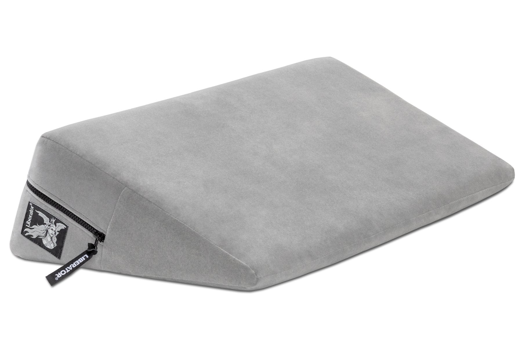 Liberator Wedge (Plus-Size) in Grey up against a plain white background. It's a nice, light grey. | Kinkly Shop