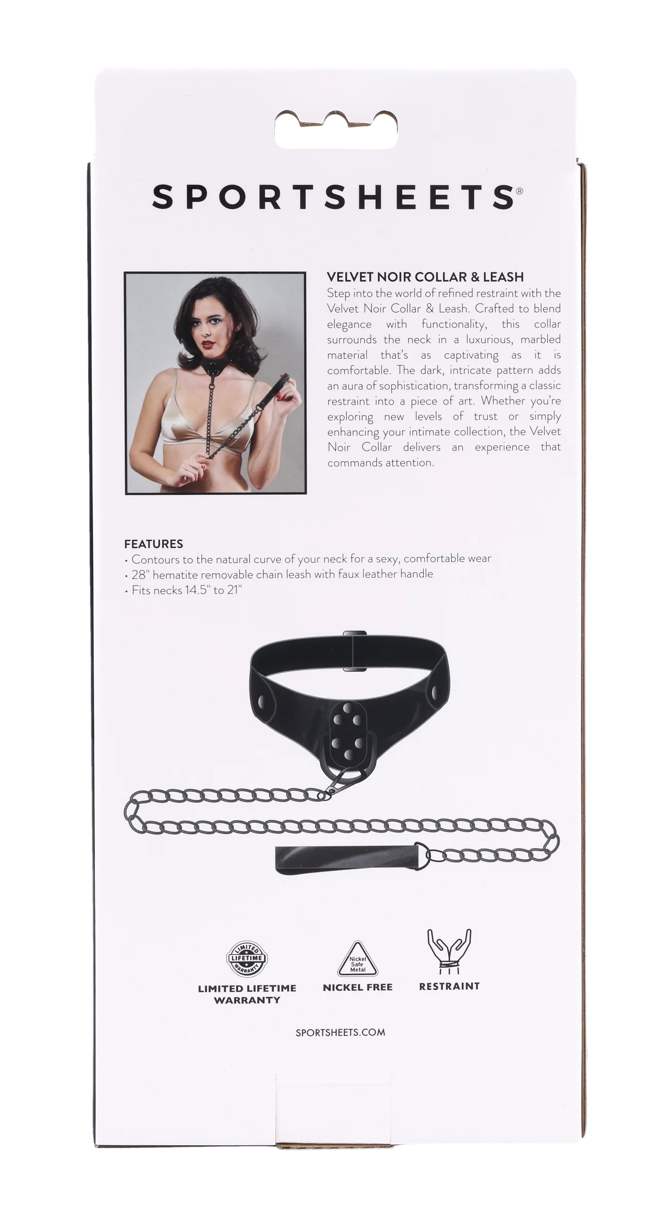 Sportsheets Velvet Noir Collar and Leash