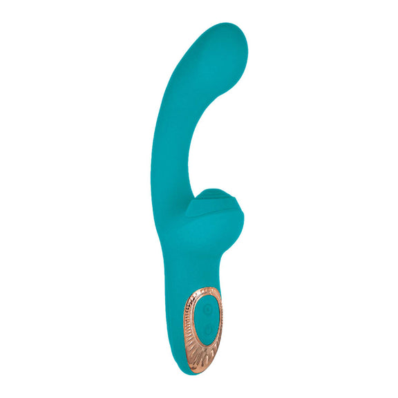 Side view of the Blaze Heat-Up Thumper, showcasing the two buttons on the base of the handle. | Kinkly