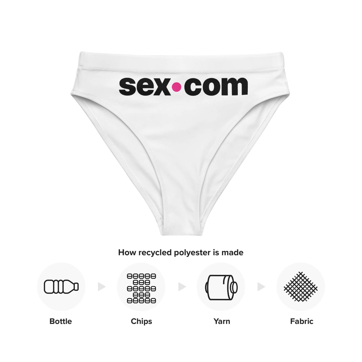 Parte inferior de bikini de cintura alta reciclada de Sex.com