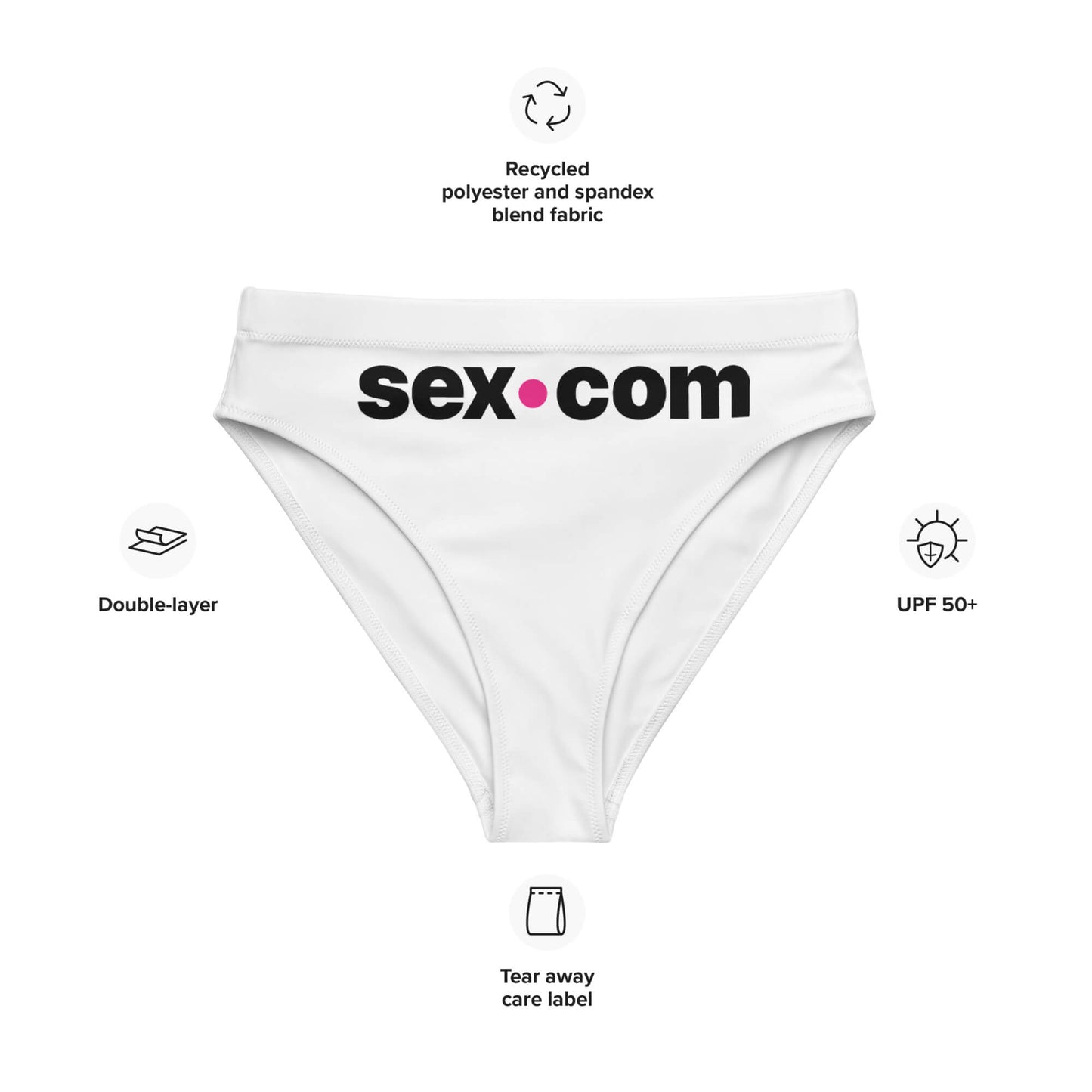 Parte inferior de bikini de cintura alta reciclada de Sex.com