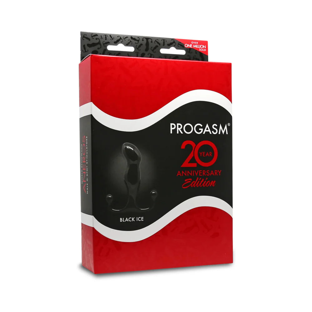 The packaging for the Aneros Progasm Black Ice | Kinkly Shop